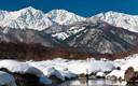 冬の白馬三山と松川